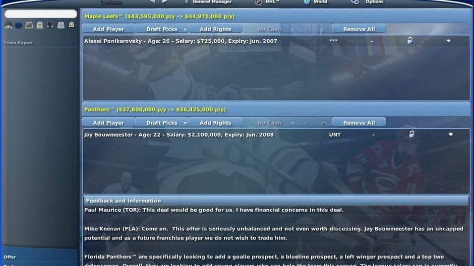 NHL Eastside Hockey Manager 2007 screenshot