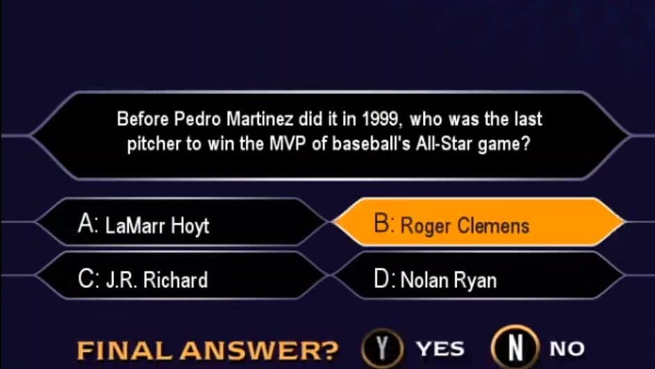 Who Wants to Be a Millionaire: Sports Edition screenshot