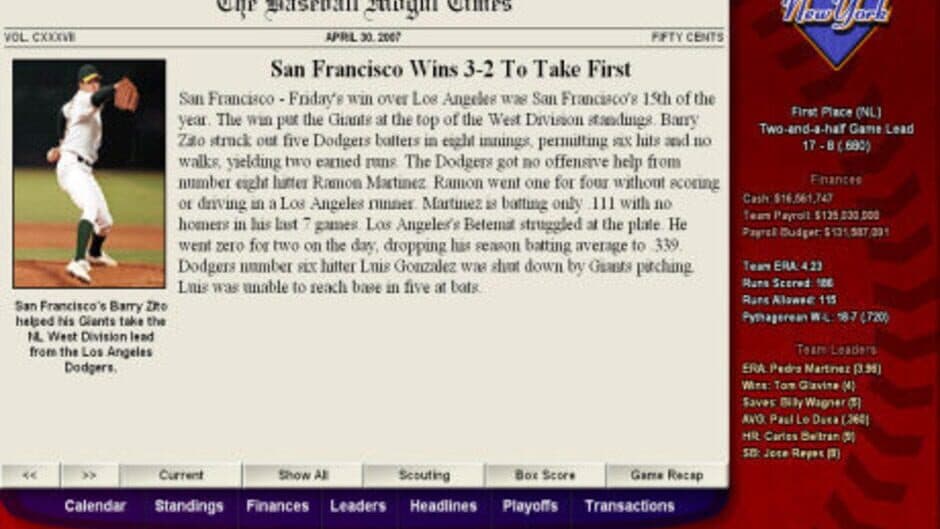 Baseball Mogul 2008 screenshot