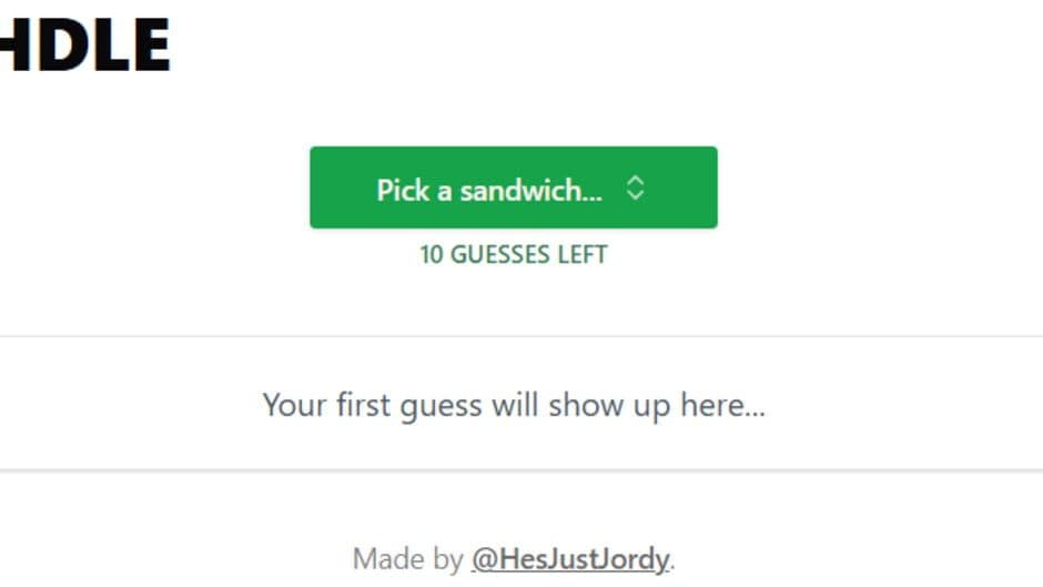 Subway Sandwichdle screenshot