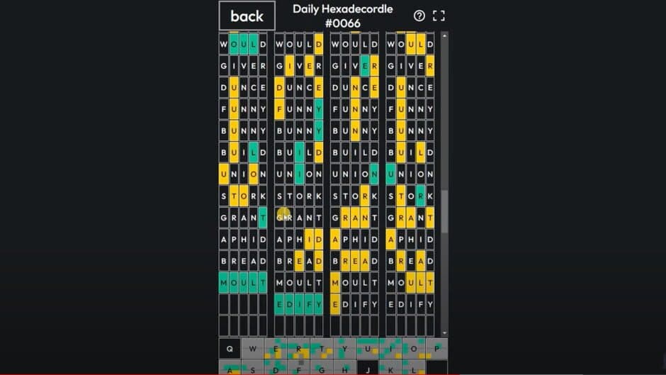 Hexadecordle screenshot