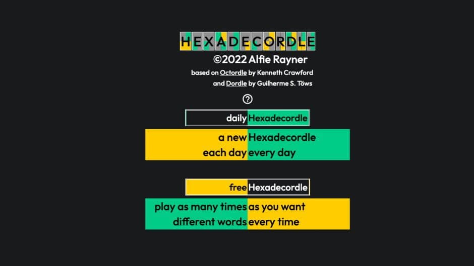 Hexadecordle screenshot