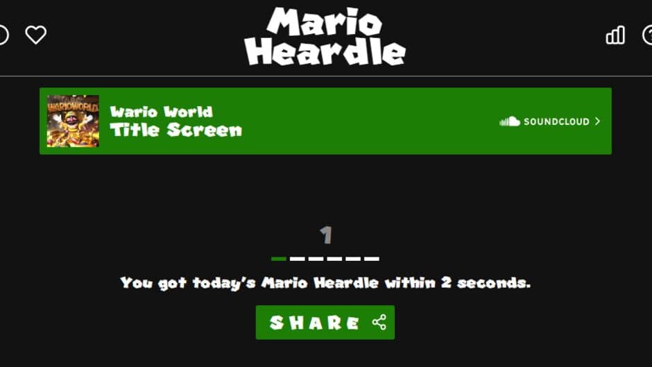 Mario Heardle screenshot