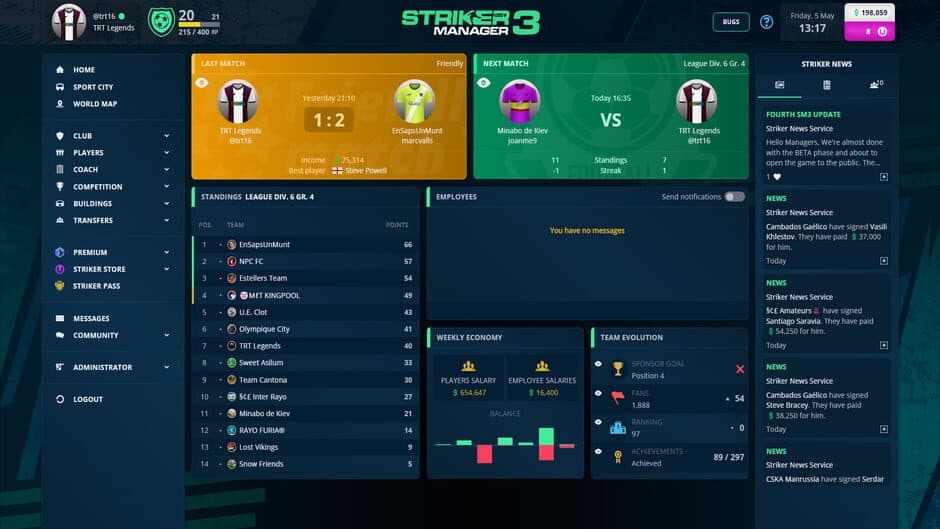 Striker Manager 3 screenshot