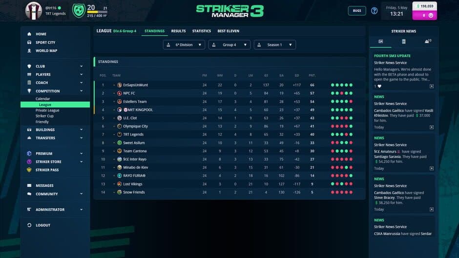 Striker Manager 3 screenshot